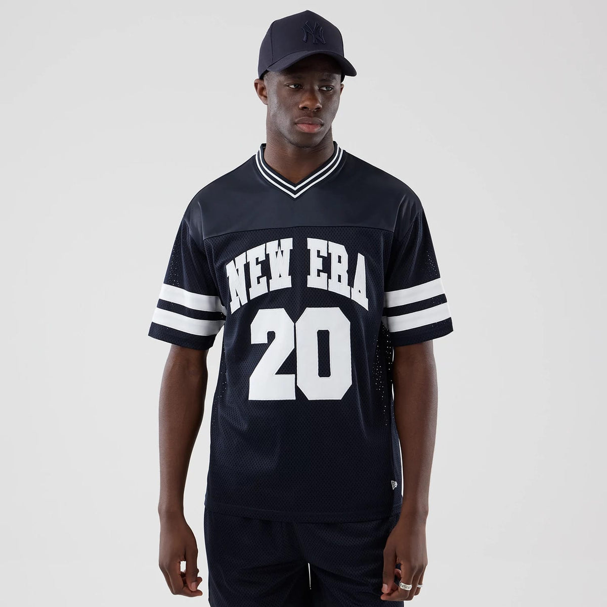 New Era Mesh Navy Oversized T-Shirt-zelvios
