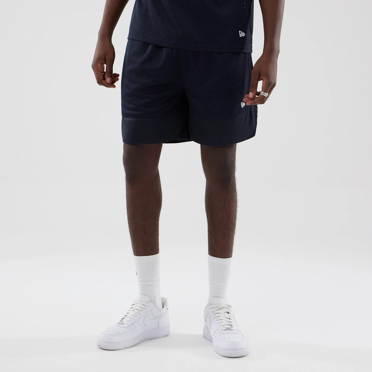New Era Mesh Navy Oversized Shorts-zelvios