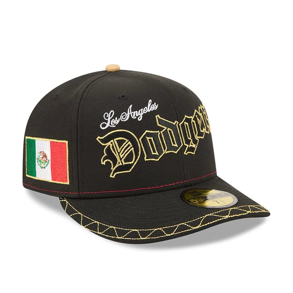 LA Dodgers MLB Cinco De Mayo Black 59FIFTY Fitted Cap-zelvios