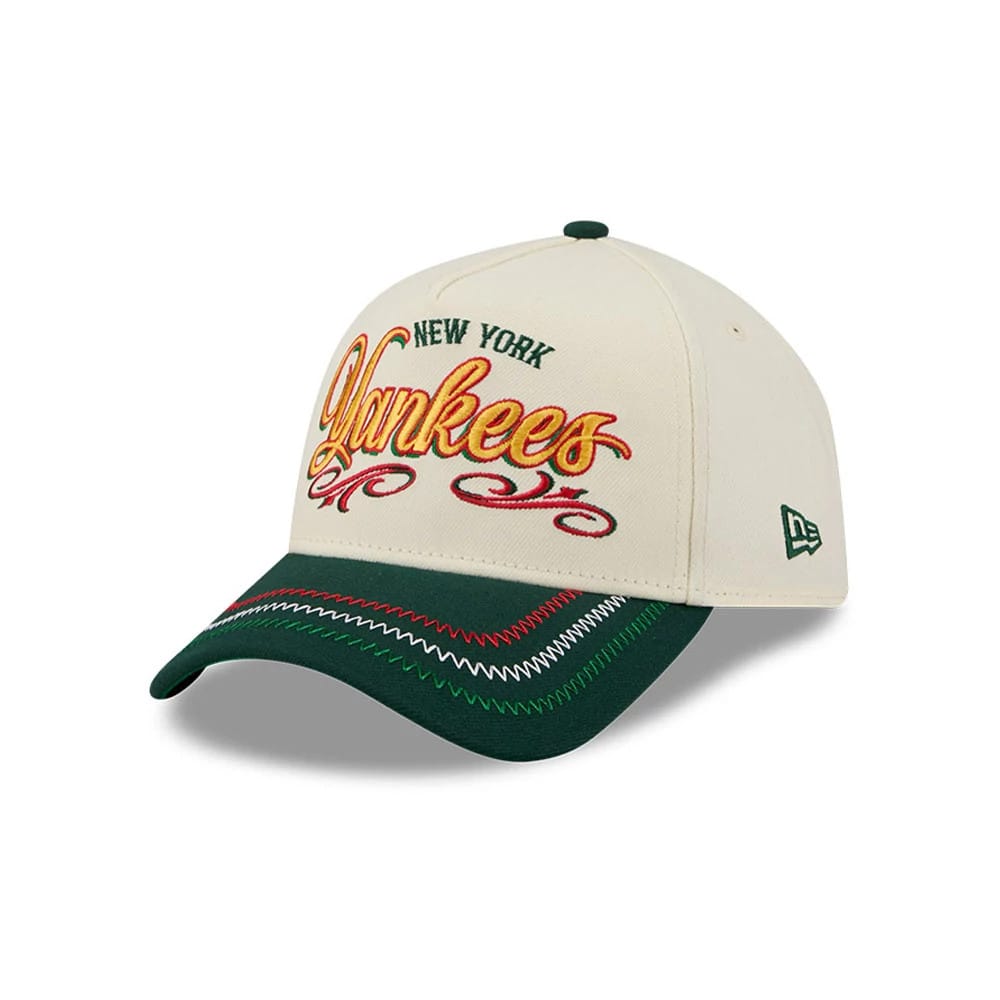 Yankees MLB Cinco De Mayo Cream & Green 9FORTY A-Frame Adjustable Cap-zelvios