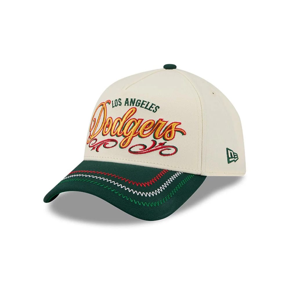 LA Dodgers MLB Cinco De Mayo Cream & Green 9FORTY A-Frame Adjustable Cap-zelvios