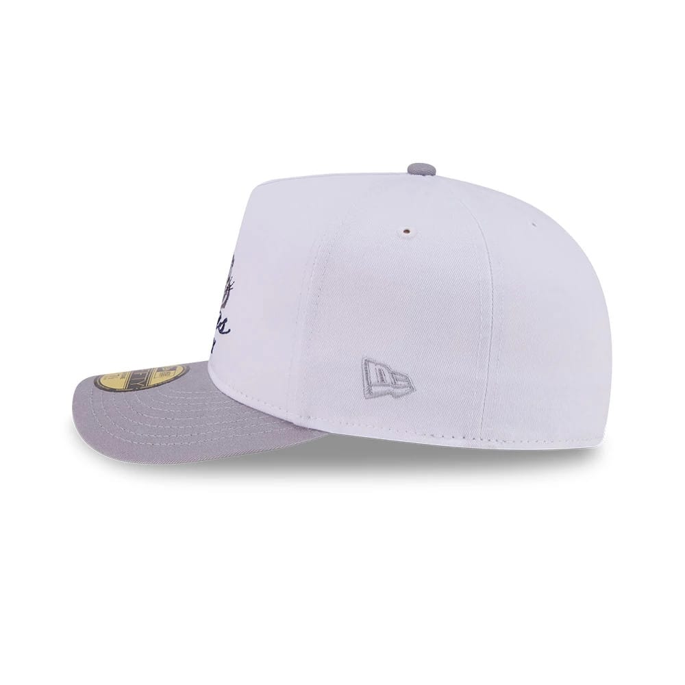 Bugs Bunny Script Looney Tunes White & Grey 59FIFTY A-Frame Fitted Cap-zelvios
