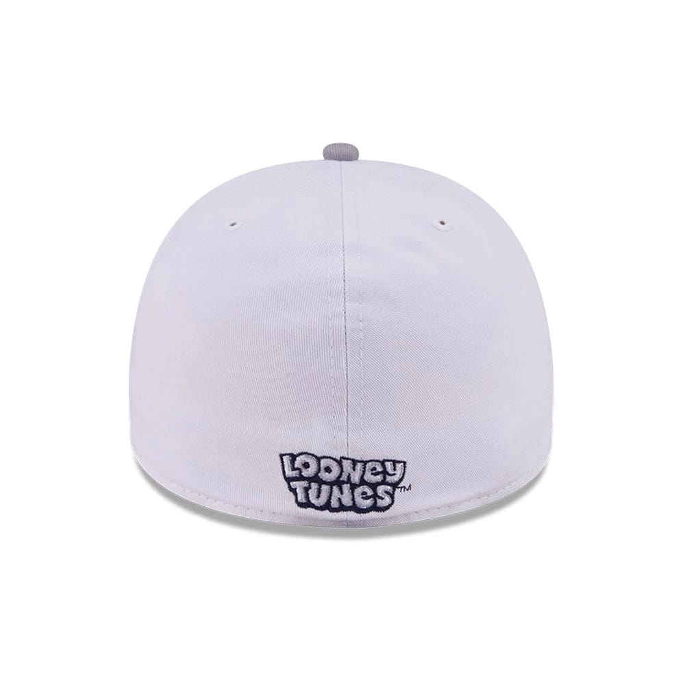 Bugs Bunny Script Looney Tunes White & Grey 59FIFTY A-Frame Fitted Cap-zelvios