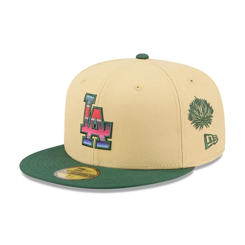 LA Dodgers MLB Agave 2Tone Light Beige & Green 59FIFTY Fitted Cap-zelvios