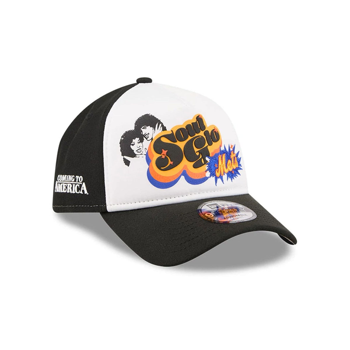 Mets MLB X Coming To America Soul Glo White 9FORTY A-Frame Adjustable Cap-zelvios
