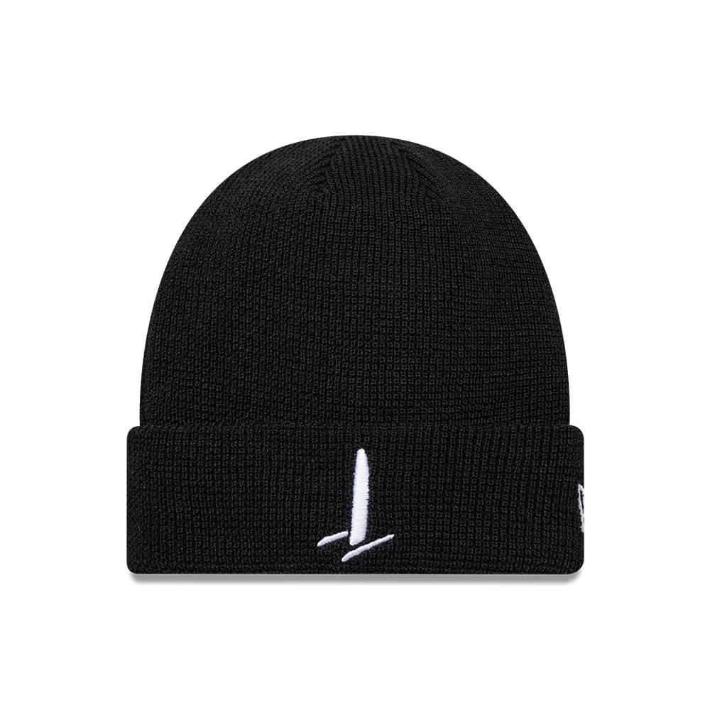 Sail GP Waffle Black Cuff Knit Beanie-zelvios