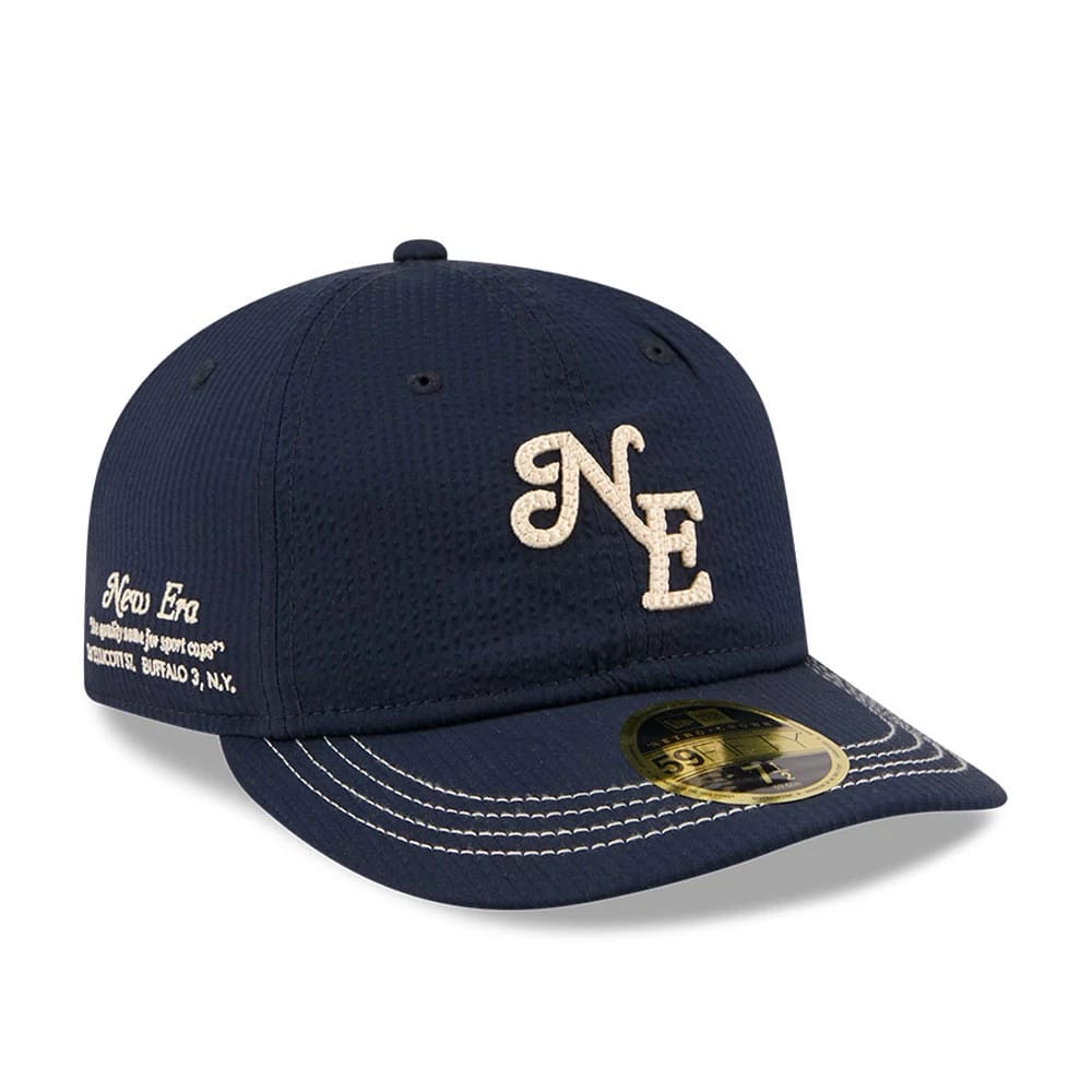 New Era 59FIFTY Day Seersucker Navy Retro Crown 59FIFTY Fitted Cap-zelvios