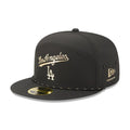 LA Dodgers MLB 59FIFTY Day Black Split Panel 59FIFTY Fitted Cap-zelvios