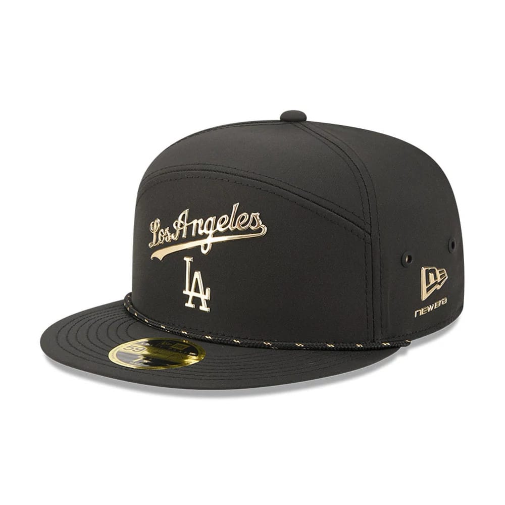 LA Dodgers MLB 59FIFTY Day Black Split Panel 59FIFTY Fitted Cap-zelvios