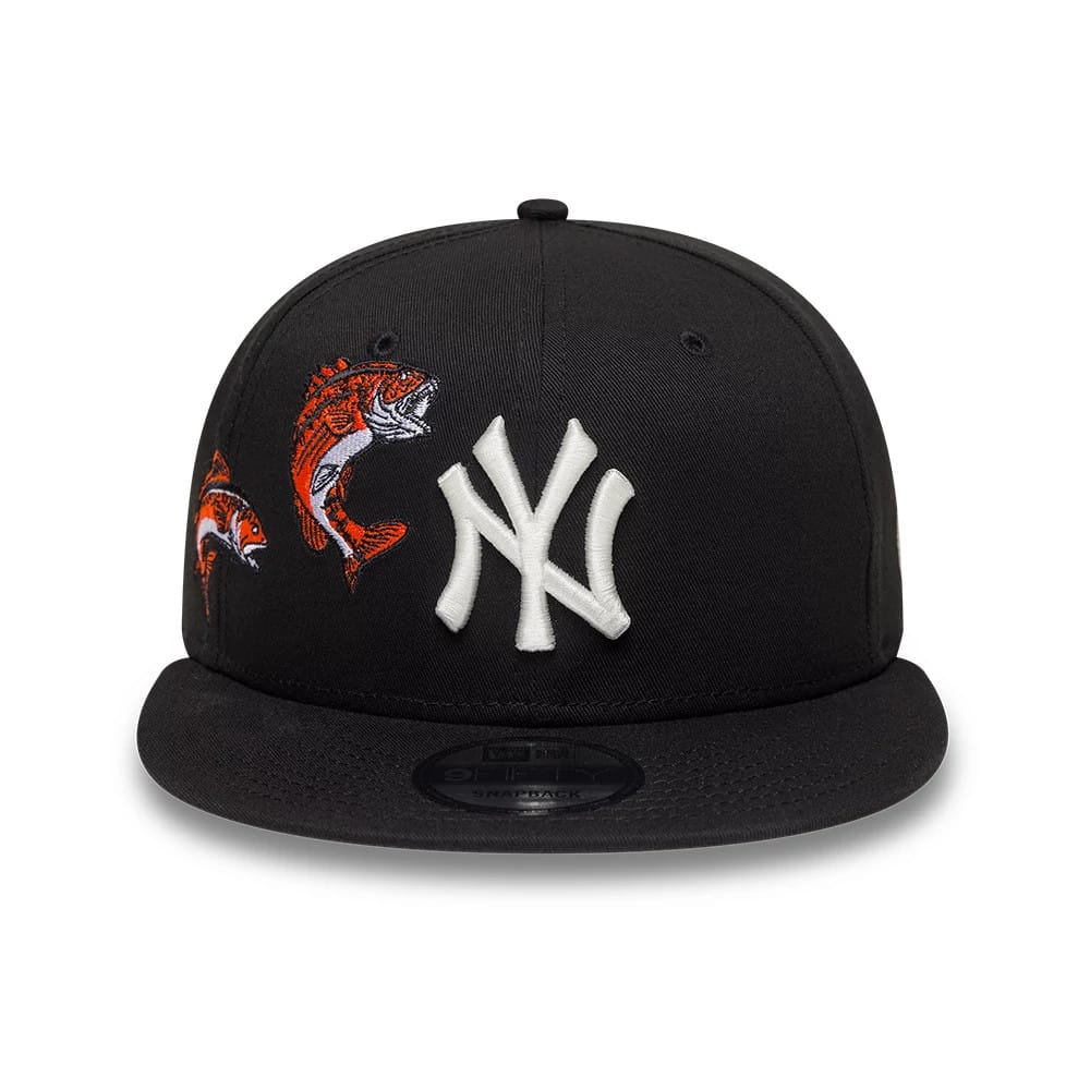 New York Yankees MLB Outdoor Icon Black 9FIFTY Snapback Adjustable Cap-zelvios