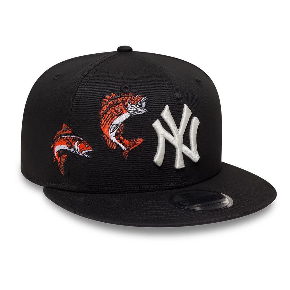 New York Yankees MLB Outdoor Icon Black 9FIFTY Snapback Adjustable Cap-zelvios