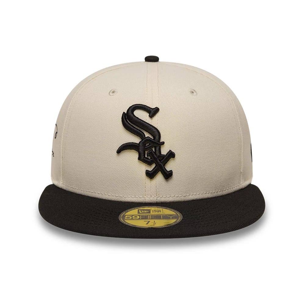 Chicago White Sox MLB Side Script Cream & Black 59FIFTY Fitted Cap-kentox