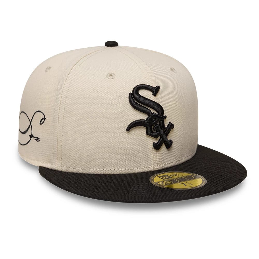 Chicago White Sox MLB Side Script Cream & Black 59FIFTY Fitted Cap-kentox