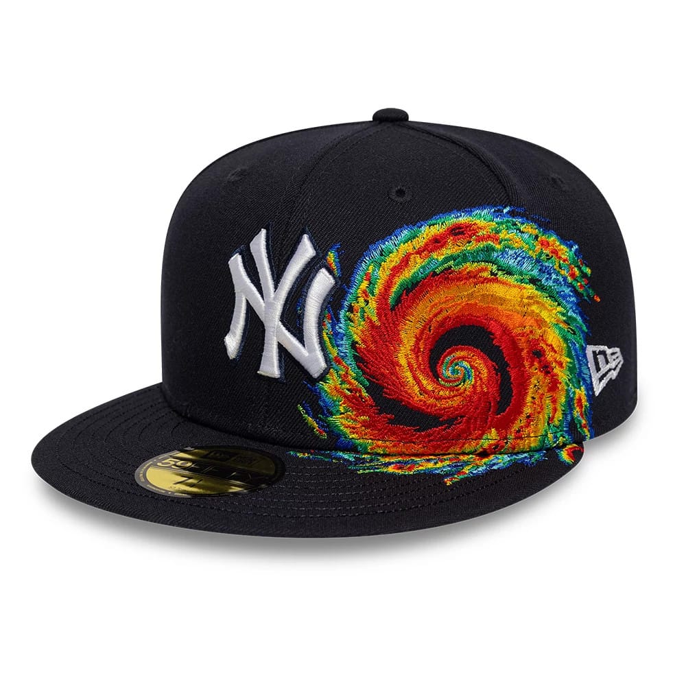 New York Yankees MLB Storm Pattern Navy 59FIFTY Fitted Cap-zelvios