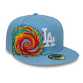 LA Dodgers MLB Storm Pattern Pastel Blue 59FIFTY Fitted Cap-zelvios