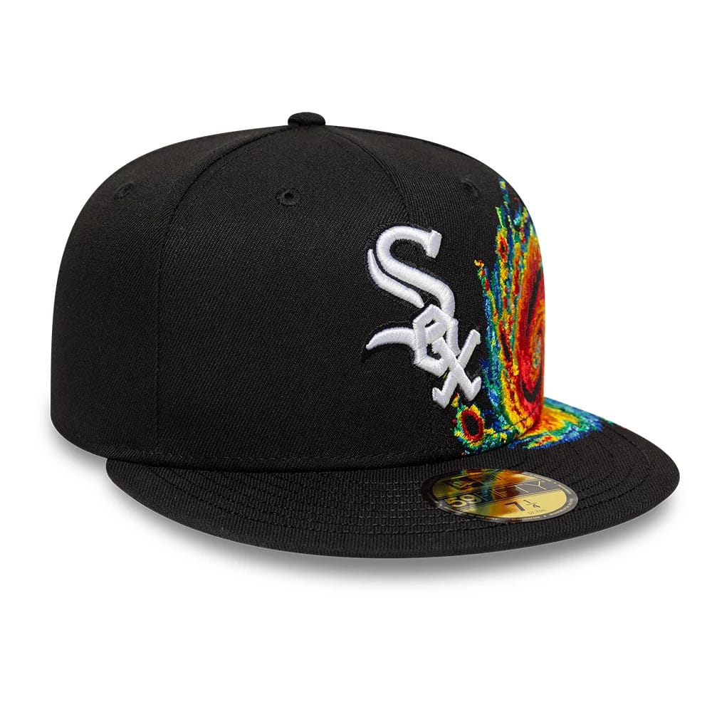 Chicago White Sox MLB Storm Pattern Black 59FIFTY Fitted Cap-kentox