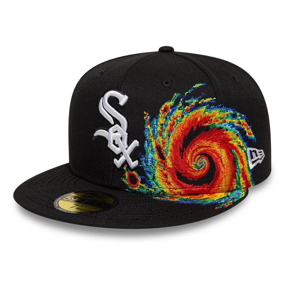 Chicago White Sox MLB Storm Pattern Black 59FIFTY Fitted Cap-kentox