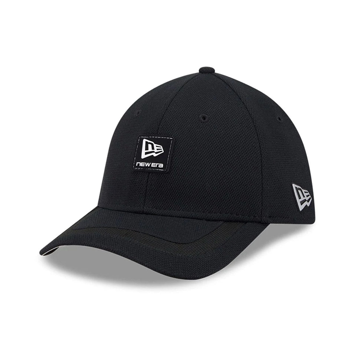 New Era Golf Rubber Patch Black 39THIRTY M-Crown Stretch Fit Cap-zelvios