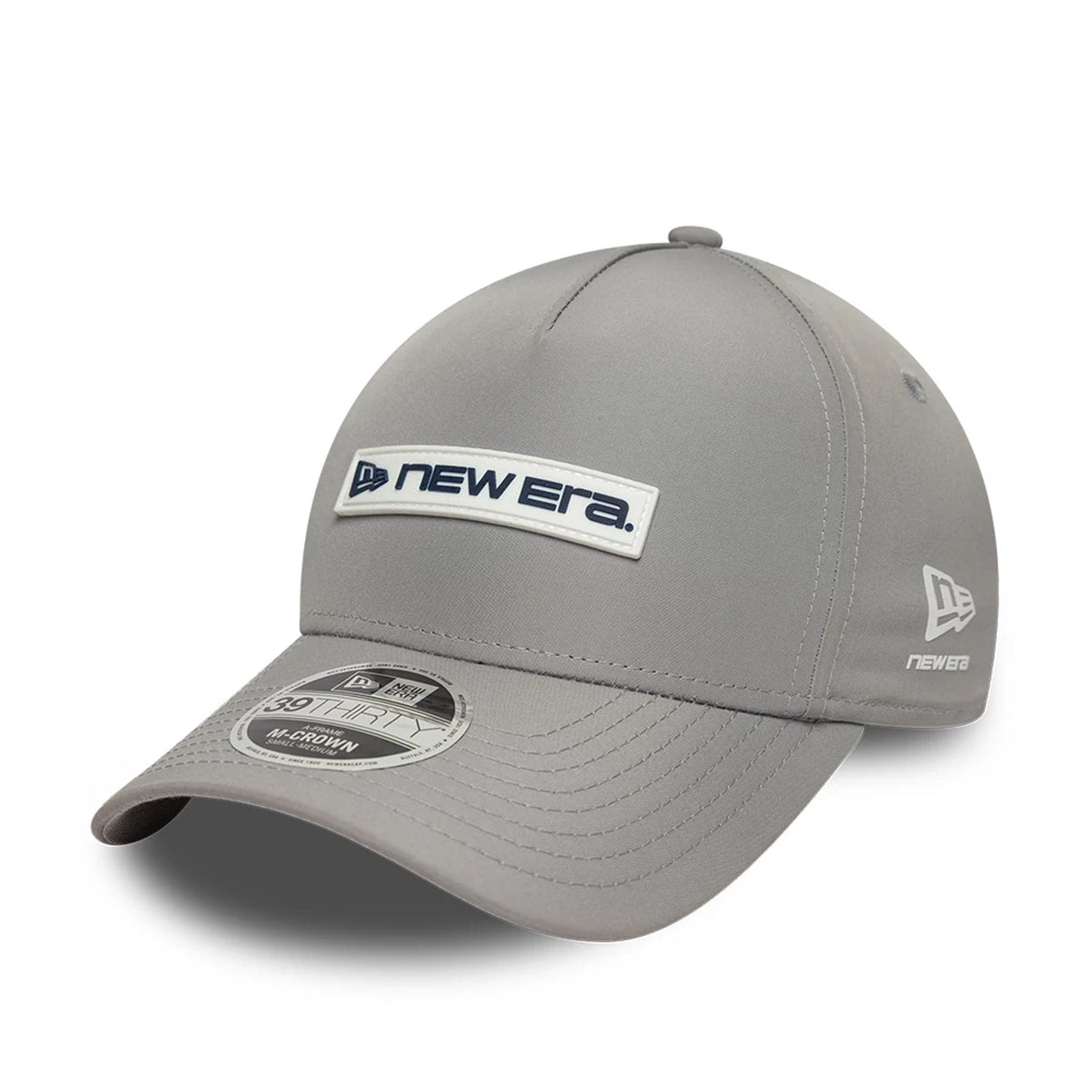 New Era Rubber Patch Grey 39THIRTY M-Crown A-Frame Stretch Fit Cap-zelvios