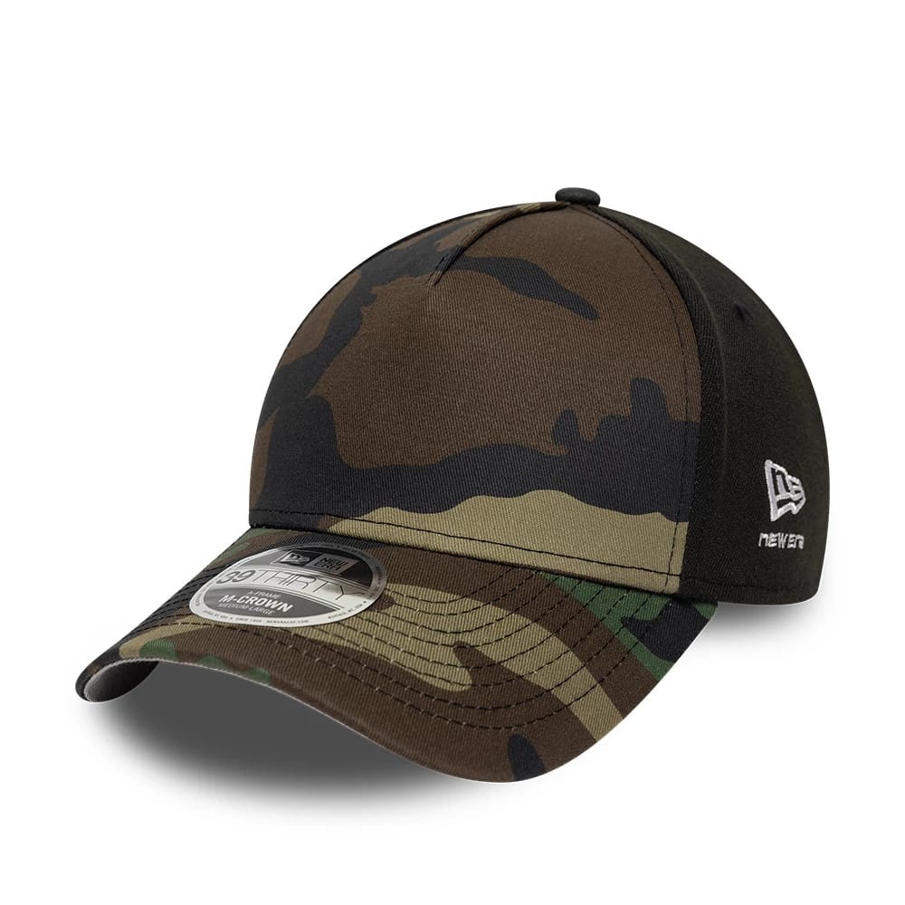New Era Woodland Camo 39THIRTY M-Crown A-Frame Stretch Fit Cap-zelvios