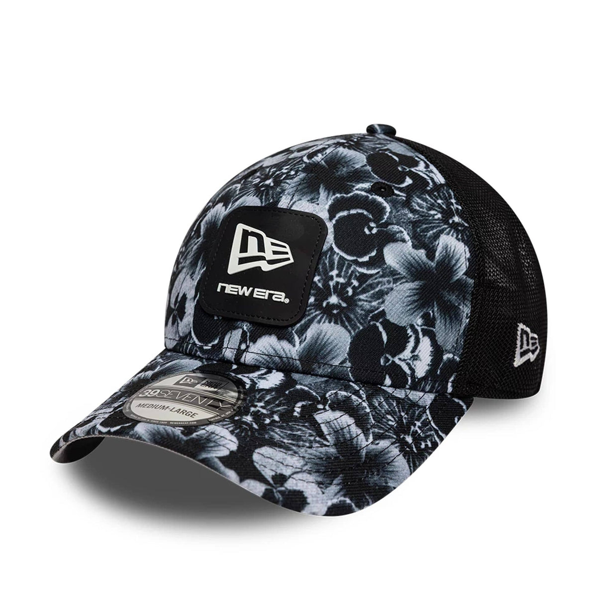 New Era Floral Black 39SEVENTY Stretch Fit Cap-zelvios