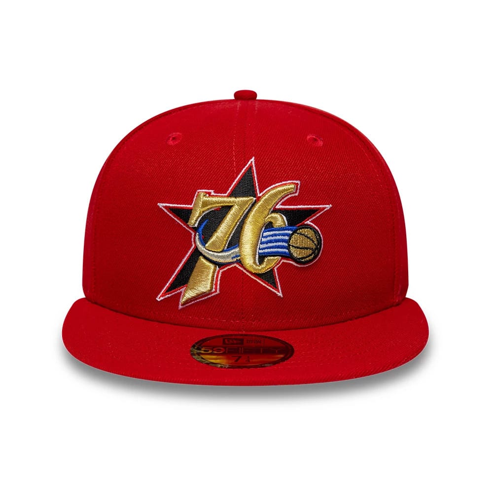Philadelphia 76ers NBA Hardwood Classic Red 59FIFTY Fitted Cap-zelvios