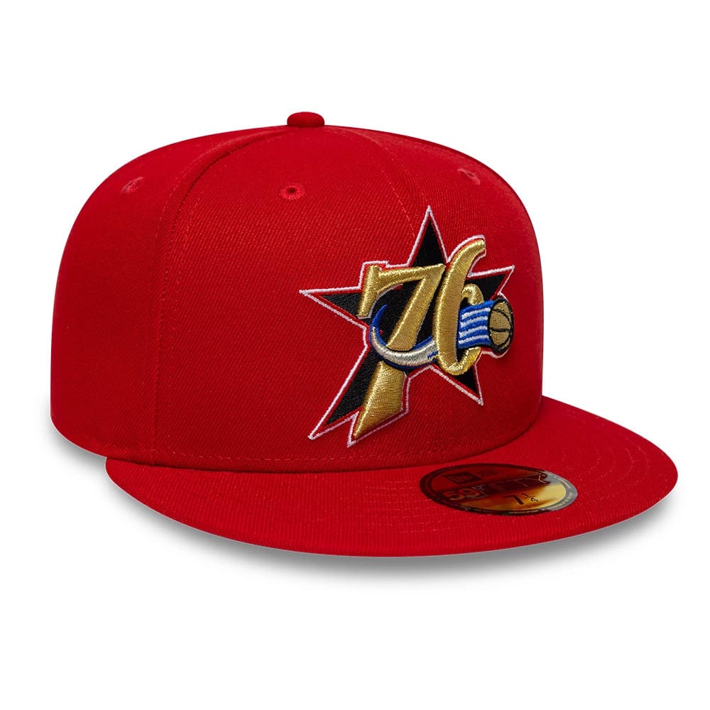 Philadelphia 76ers NBA Hardwood Classic Red 59FIFTY Fitted Cap-zelvios