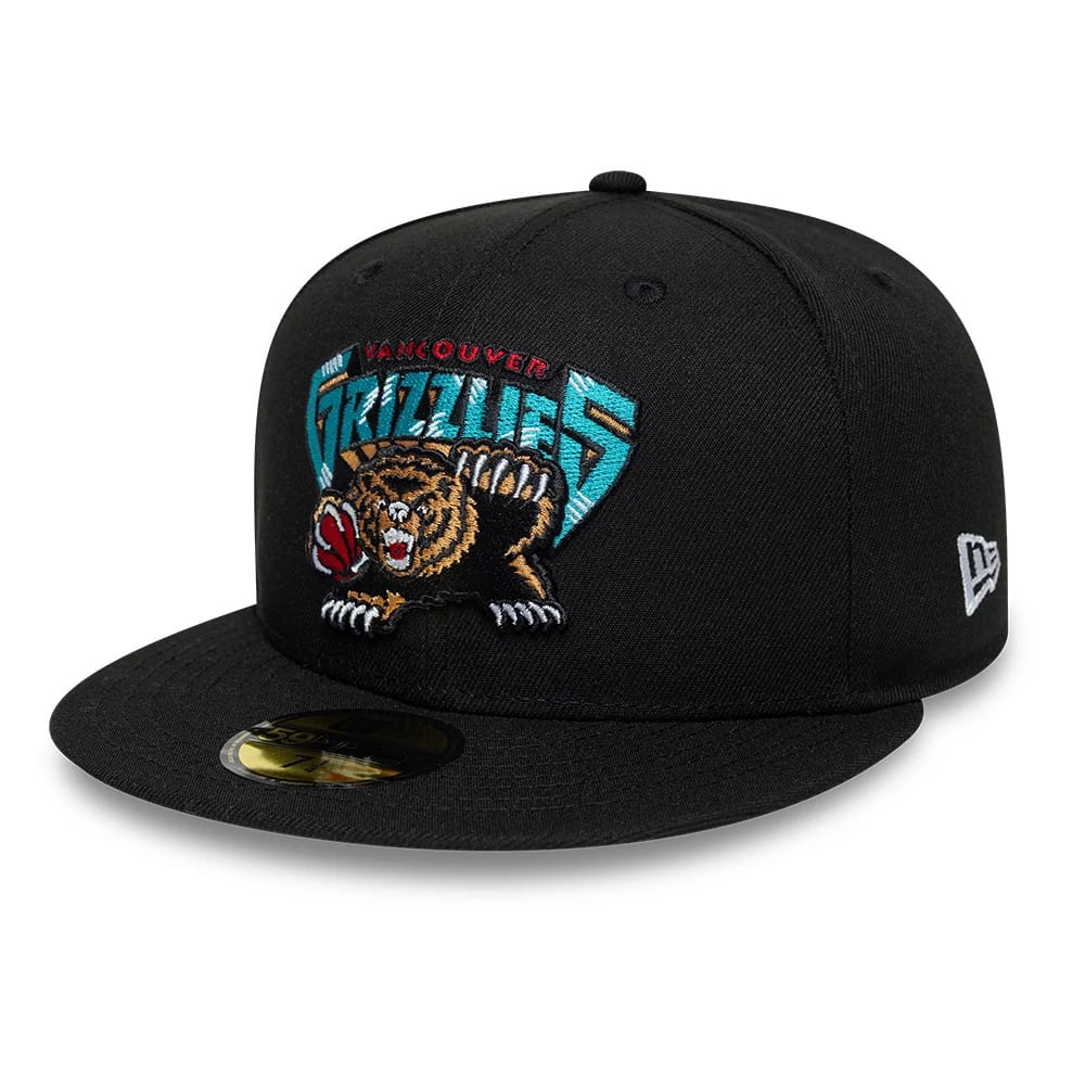 Vancouver Grizzlies NBA Hardwood Classic Black 59FIFTY Fitted Cap-zelvios