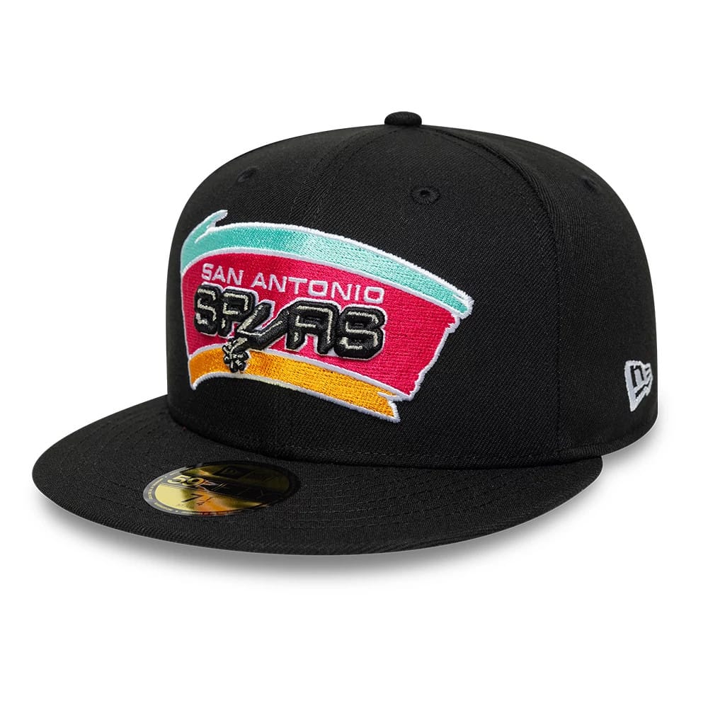 San Antonio Spurs NBA Hardwood Classic Black 59FIFTY Fitted Cap-zelvios