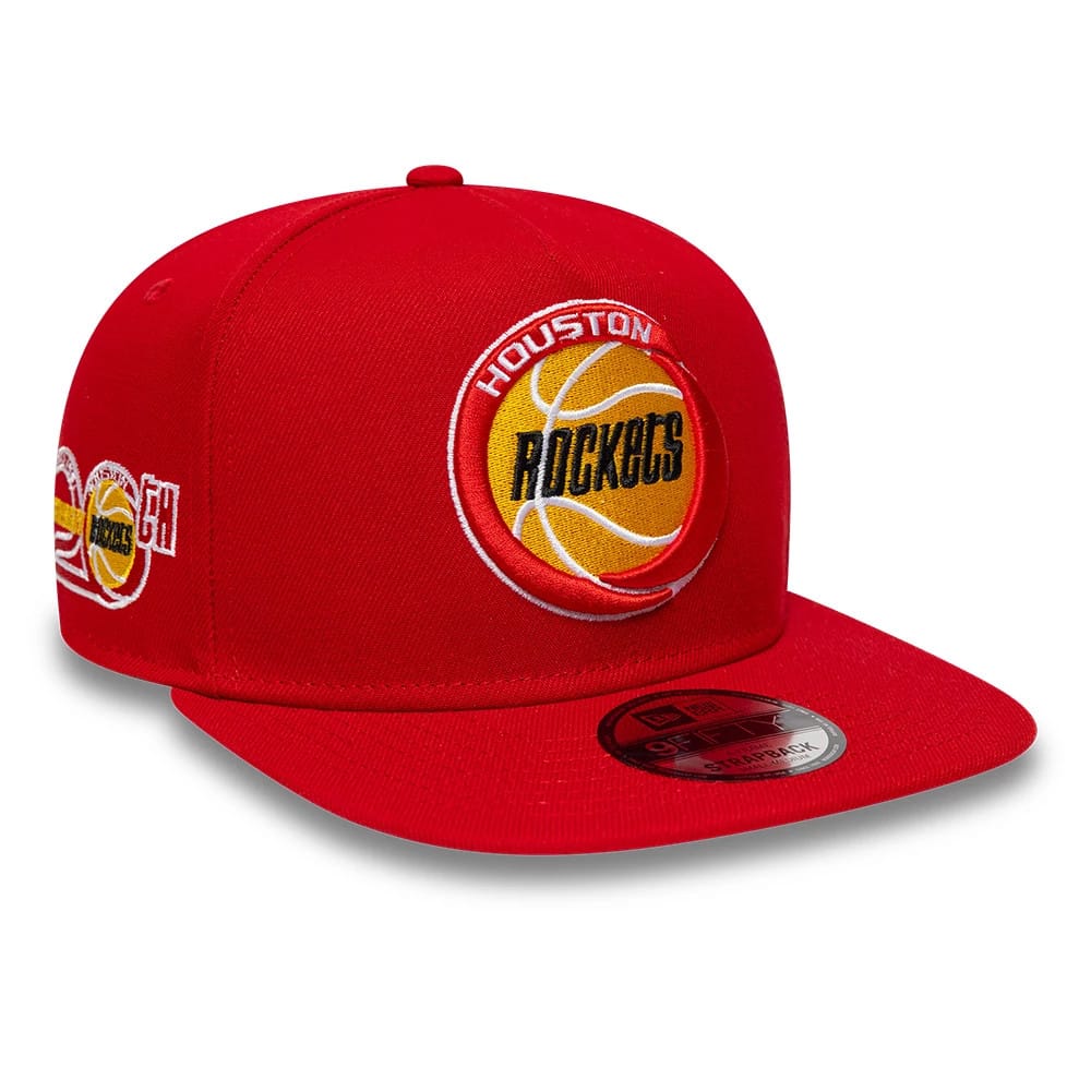 Houston Rockets NBA Hardwood Classic Red 9FIFTY A-Frame Snapback Adjustable Cap-zelvios