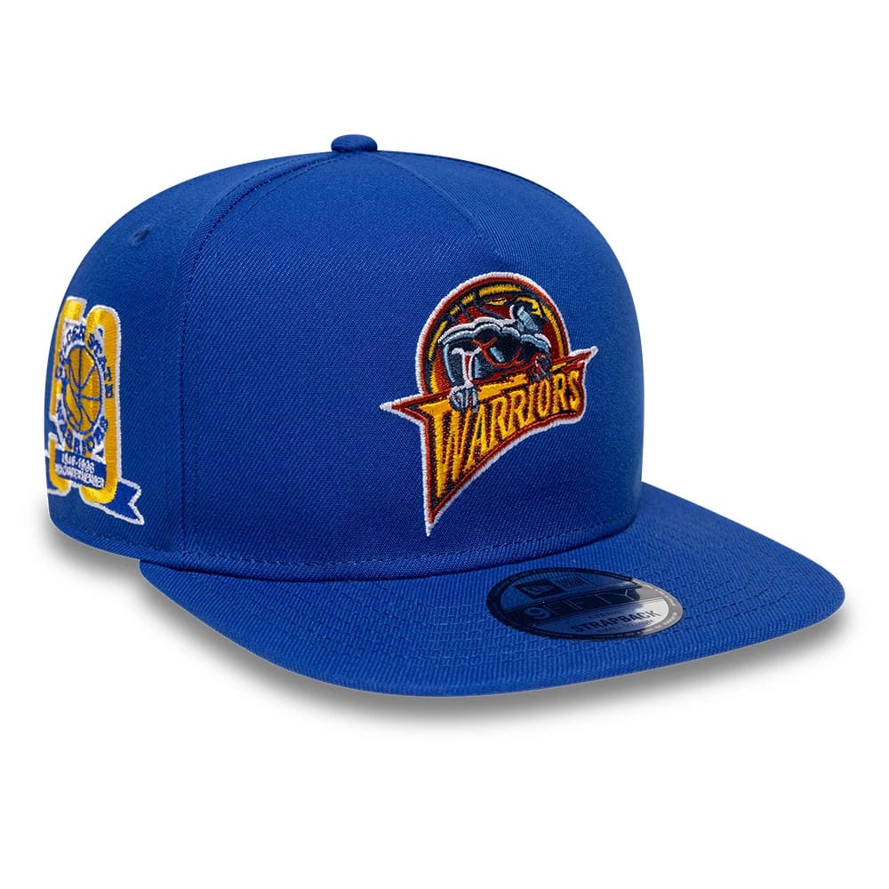 Golden State Warriors NBA Hardwood Classic Blue 9FIFTY A-Frame Snapback Adjustable Cap-kentox