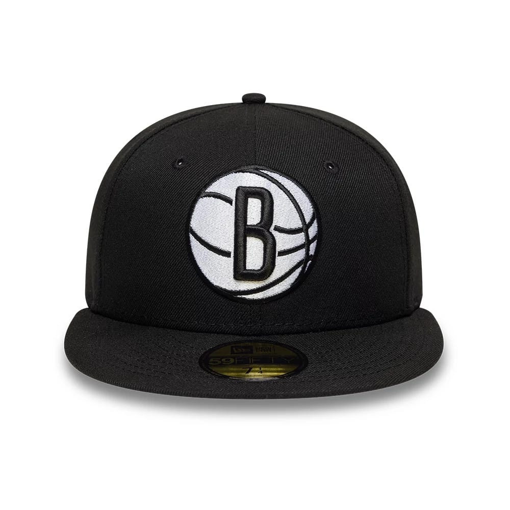 Brooklyn Nets NBA Basic Black 59FIFTY Fitted Cap-zelvios