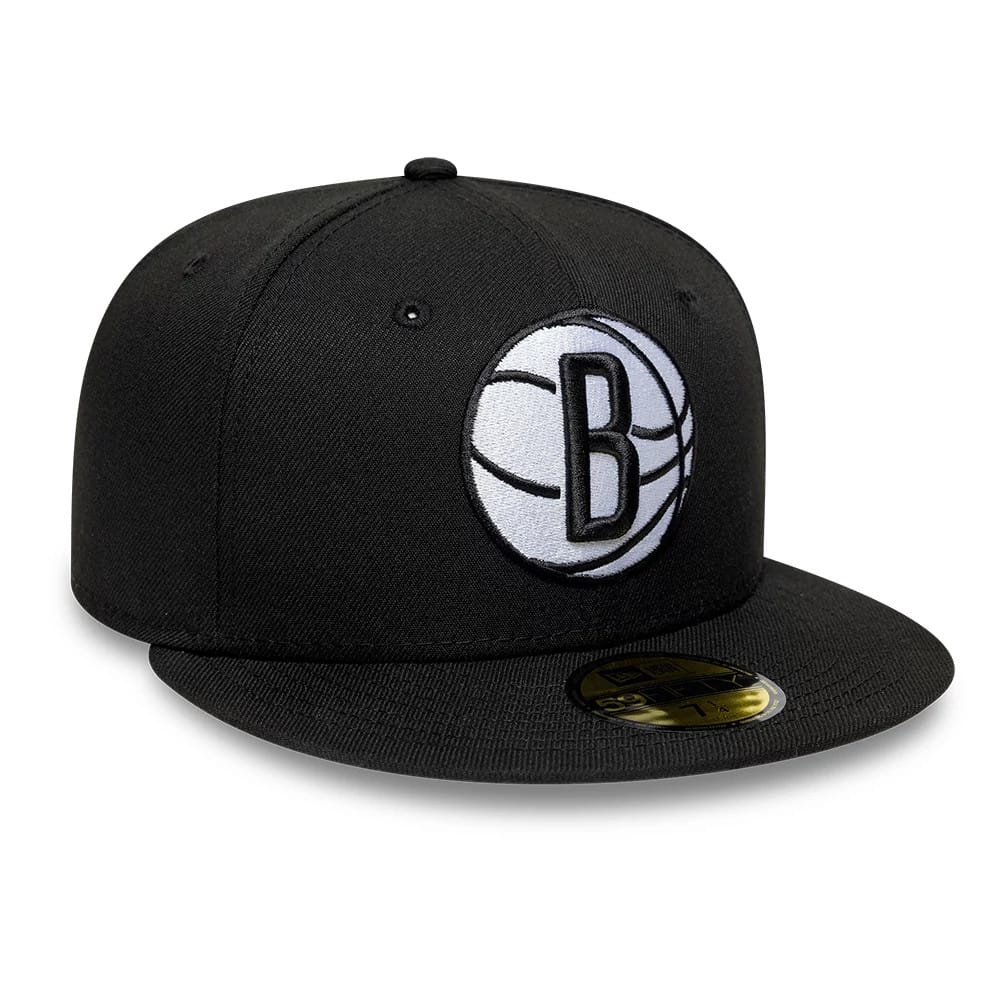 Brooklyn Nets NBA Basic Black 59FIFTY Fitted Cap-zelvios