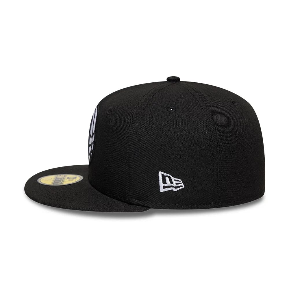Brooklyn Nets NBA Basic Black 59FIFTY Fitted Cap-zelvios