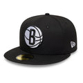 Brooklyn Nets NBA Basic Black 59FIFTY Fitted Cap-zelvios