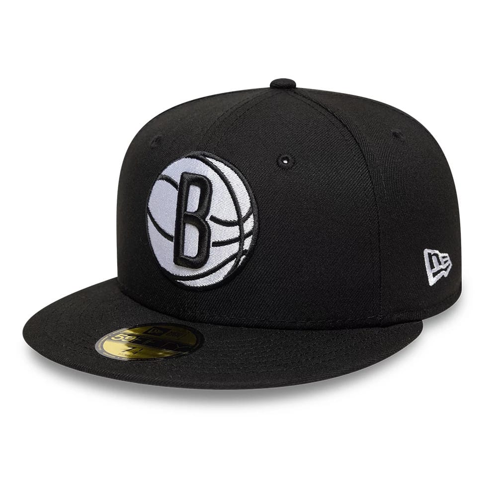 Brooklyn Nets NBA Basic Black 59FIFTY Fitted Cap-zelvios