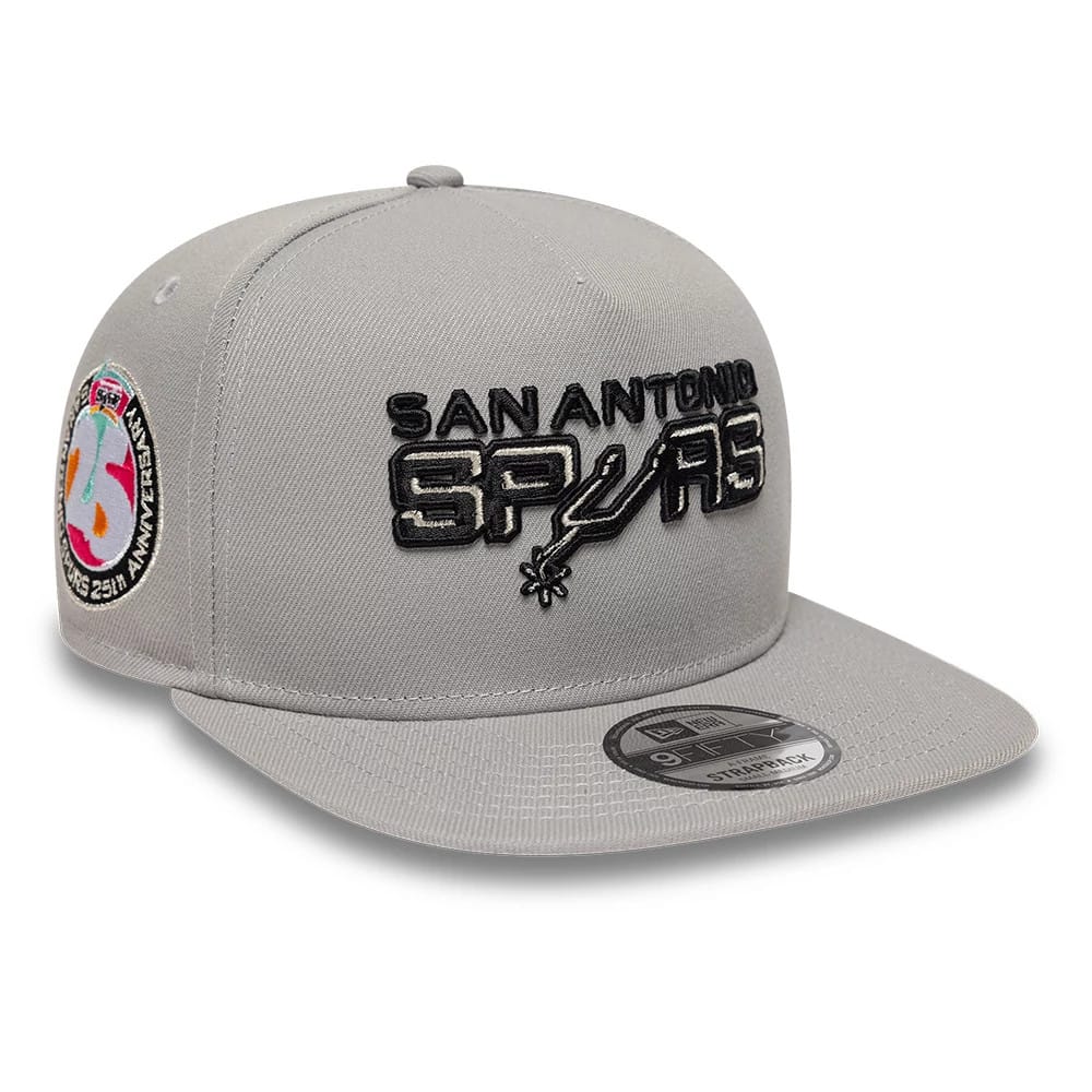 San Antonio Spurs NBA Hardwood Classic Grey 9FIFTY A-Frame Snapback Adjustable Cap-zelvios
