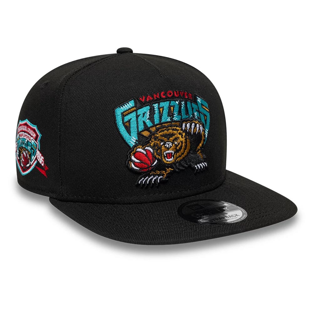 Vancouver Grizzlies NBA Hardwood Classic Black 9FIFTY A-Frame Snapback Adjustable Cap-zelvios