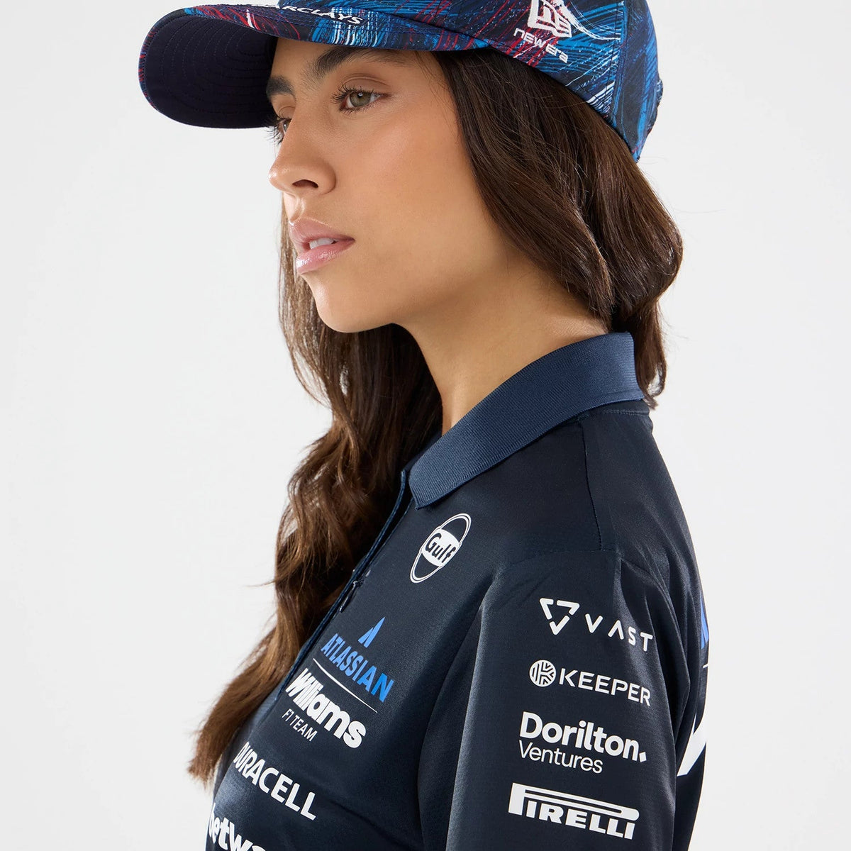 Womens Williams GB Race Special Tech Navy Polo T-Shirt-zelvios