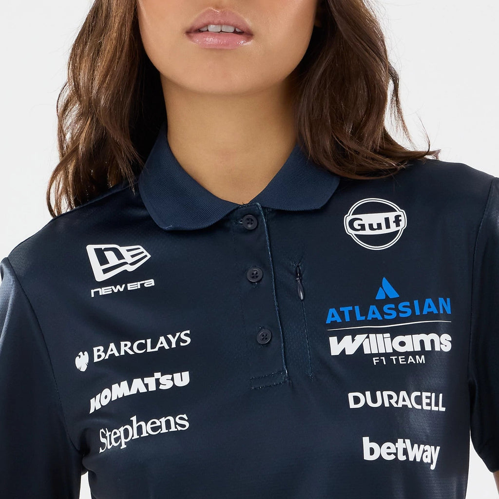 Womens Williams GB Race Special Tech Navy Polo T-Shirt-zelvios