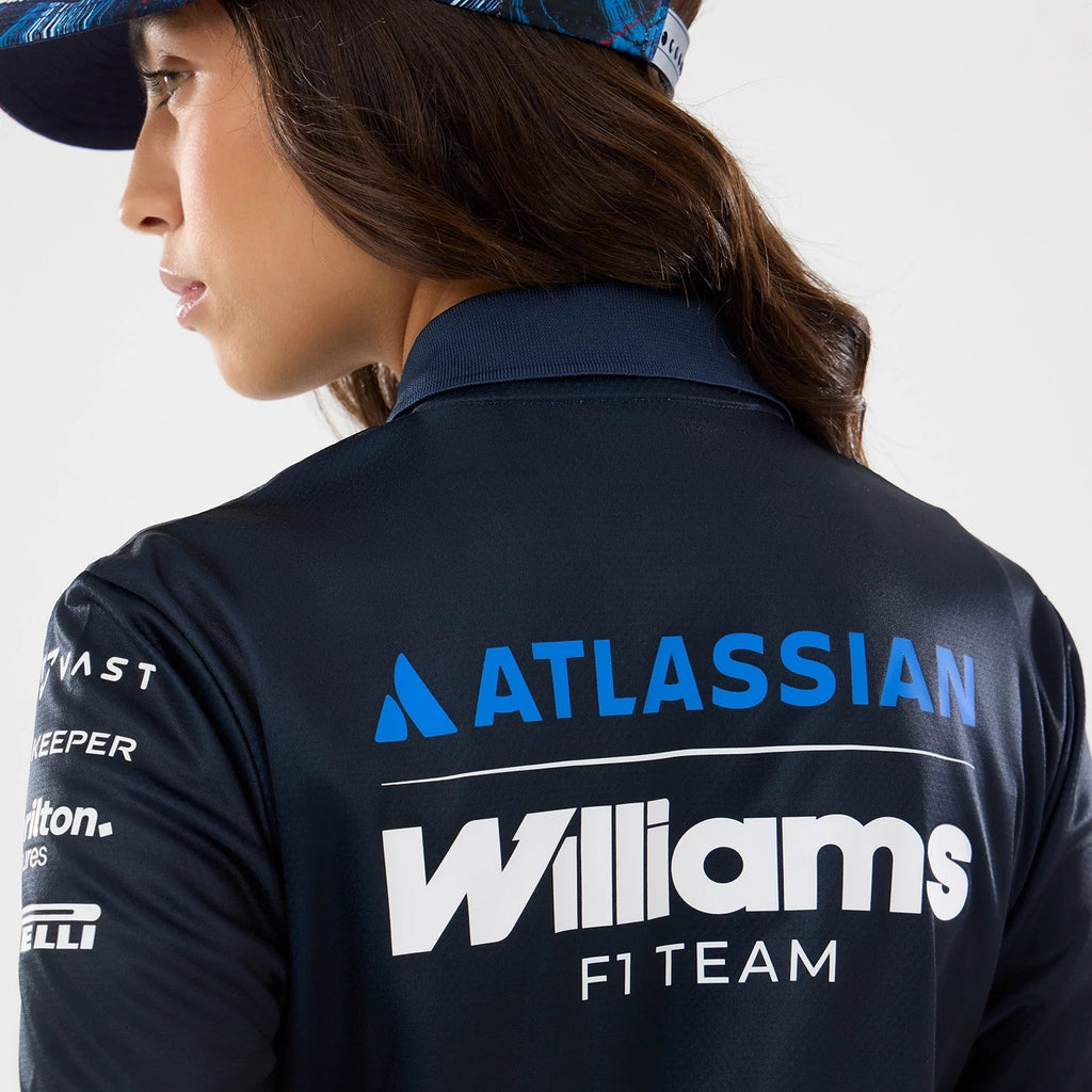 Womens Williams GB Race Special Tech Navy Polo T-Shirt-zelvios