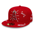 LA Angels MLB Scribble Red 59FIFTY Fitted Cap-zelvios