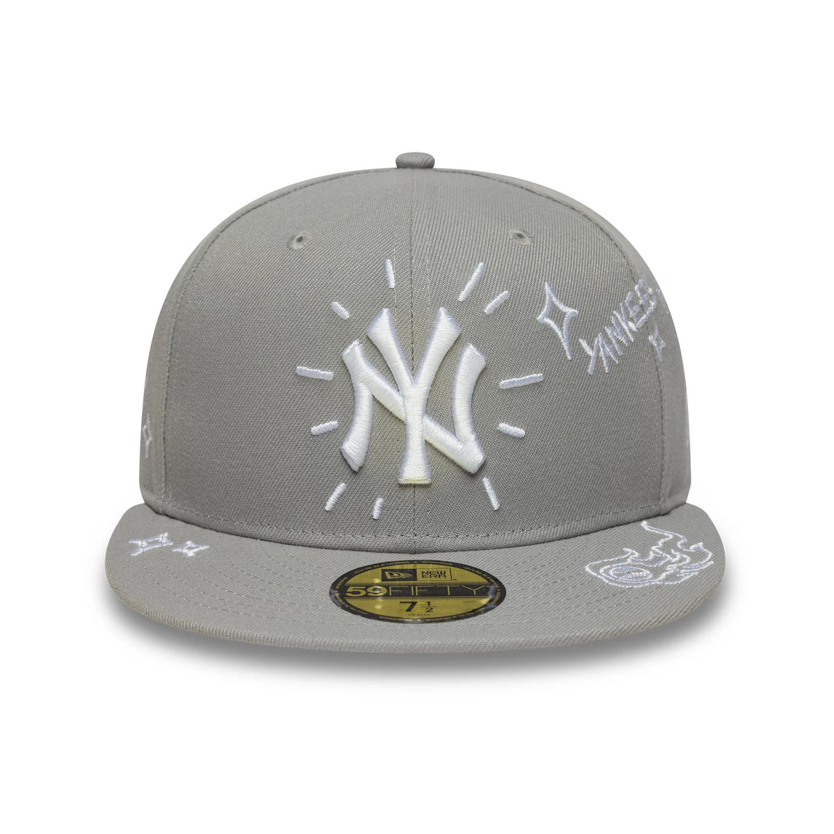 New York Yankees MLB Scribble Grey 59FIFTY Fitted Cap-zelvios