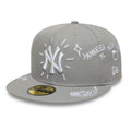 New York Yankees MLB Scribble Grey 59FIFTY Fitted Cap-zelvios