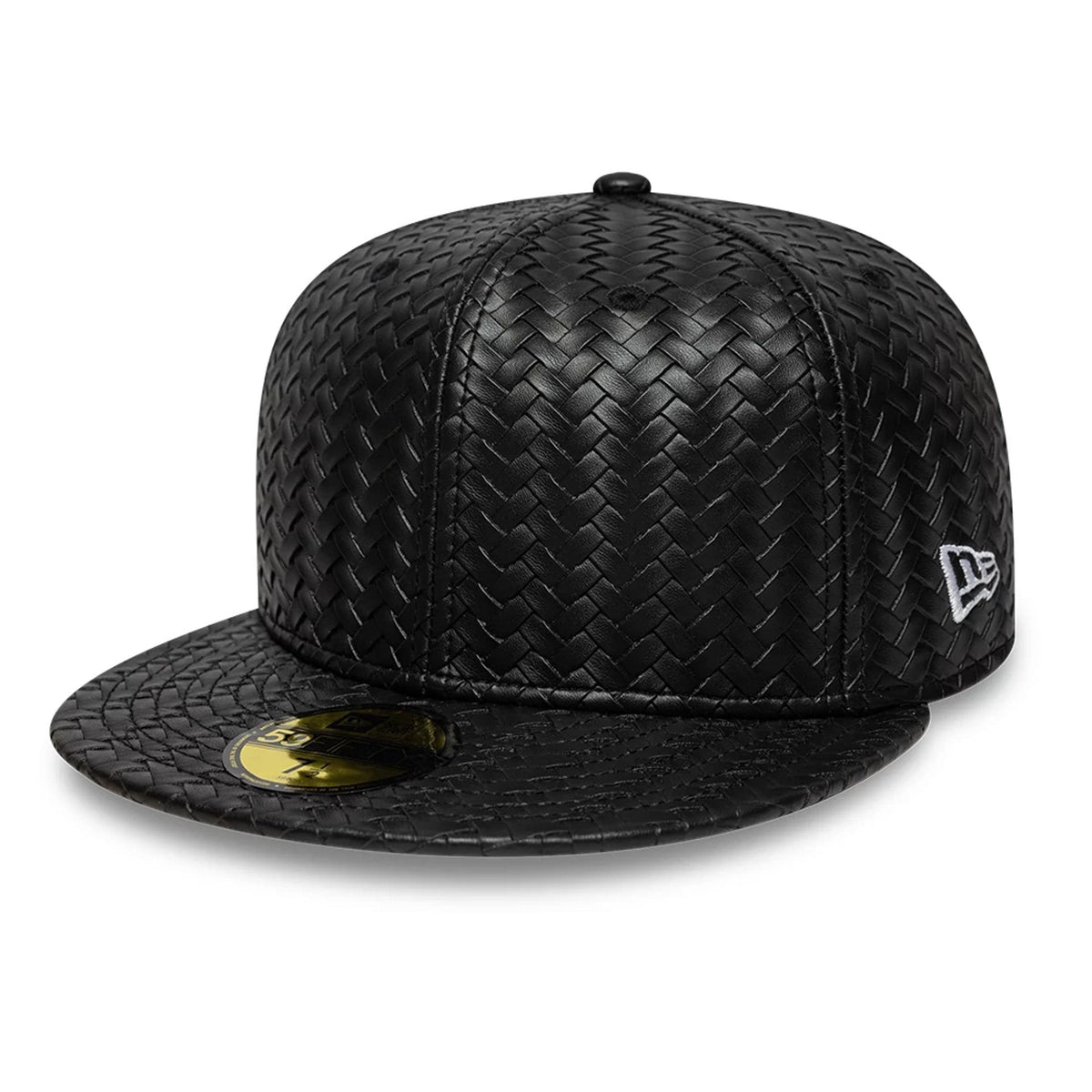 New Era Woven PU Black 59FIFTY Fitted Cap-zelvios