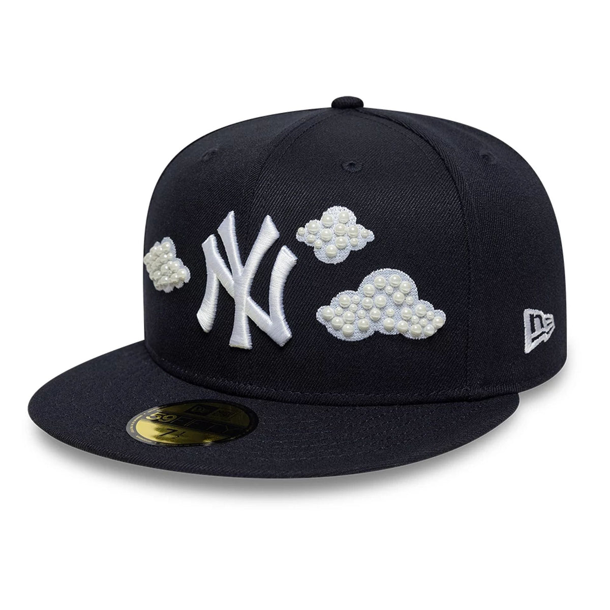 New York Yankees MLB Faux Pearl Cloud Navy 59FIFTY Fitted Cap-zelvios