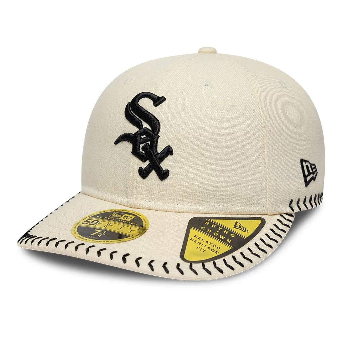 Chicago White Sox MLB Baseball Stitch Cream Retro Crown 59FIFTY Fitted Cap-zelvios