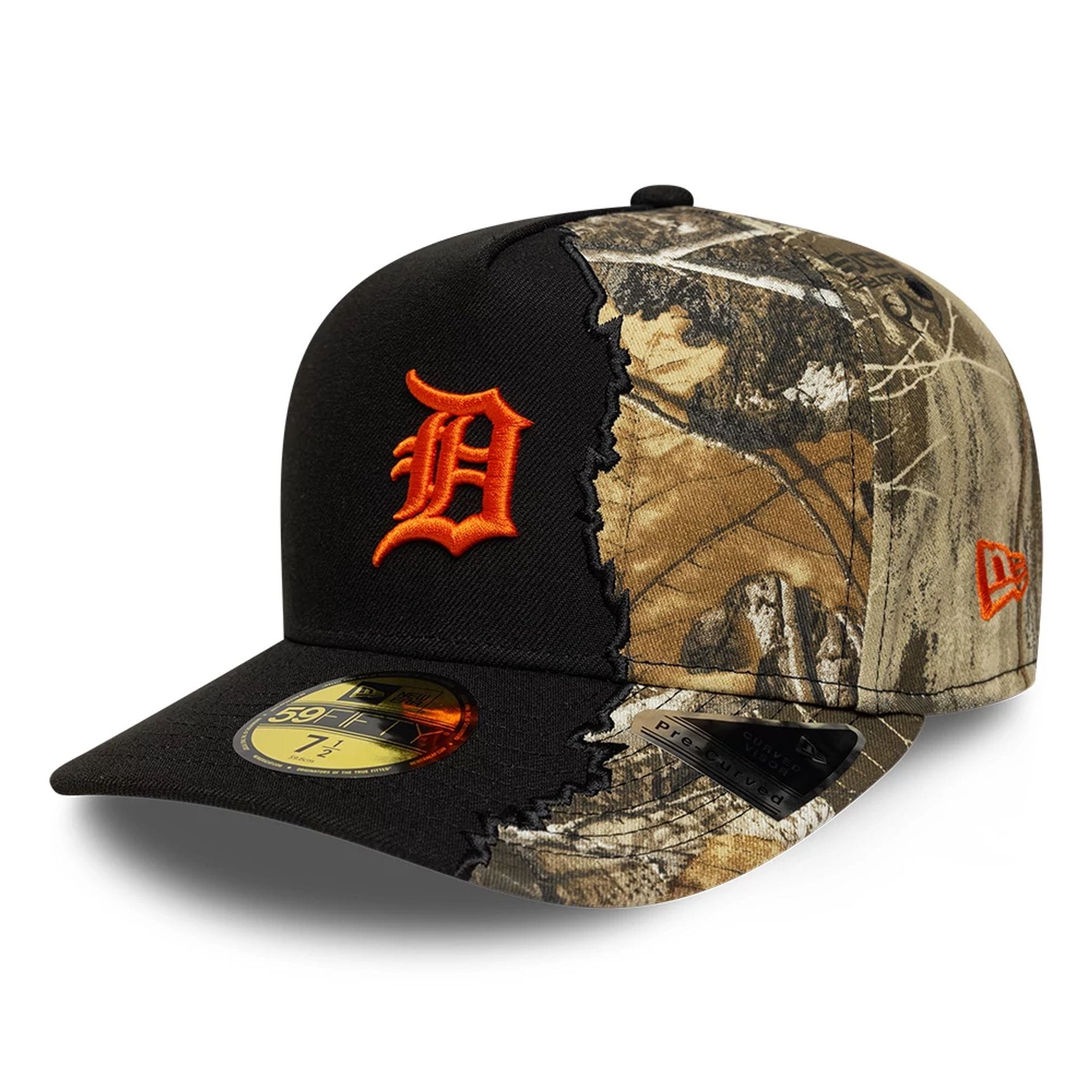 Detroit Tigers MLB Split Realtree Black 59FIFTY A-Frame Fitted Cap-kentox