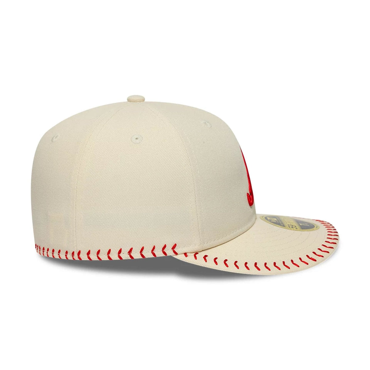 Atlanta Braves MLB Baseball Stitch Cream Retro Crown 59FIFTY Fitted Cap-zelvios