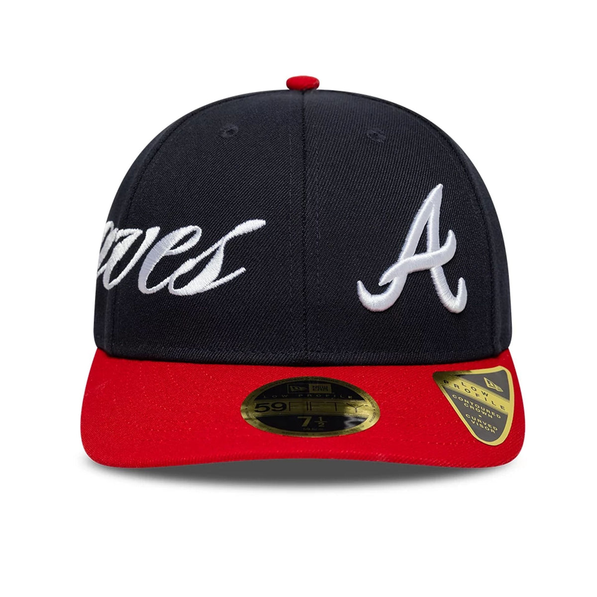 Atlanta Braves MLB Side Script Navy Low Profile 59FIFTY Fitted Cap-zelvios